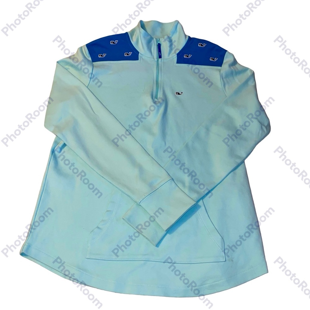 EUC Vineyard Vines XS Mint Green Blue Navy whales Soft Curved Btm